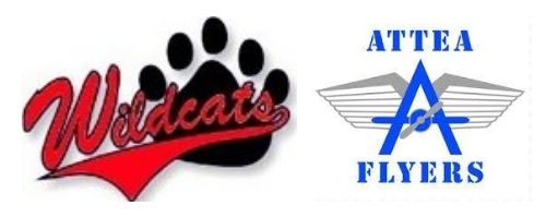 Logotipo de los Wildcats de Springman y logotipo de los Flyers de Attea