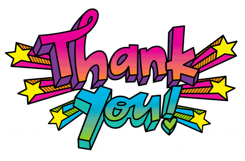 Thank you in colorful font with stars surrounding.