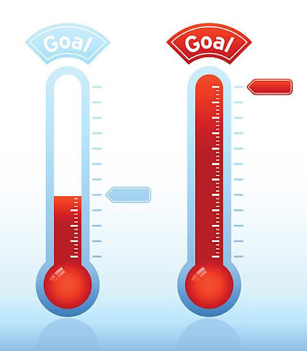 Picture that shows test tubes in red with one half full and the other completely full, and says the word Goal.  This is for our membership drive. 