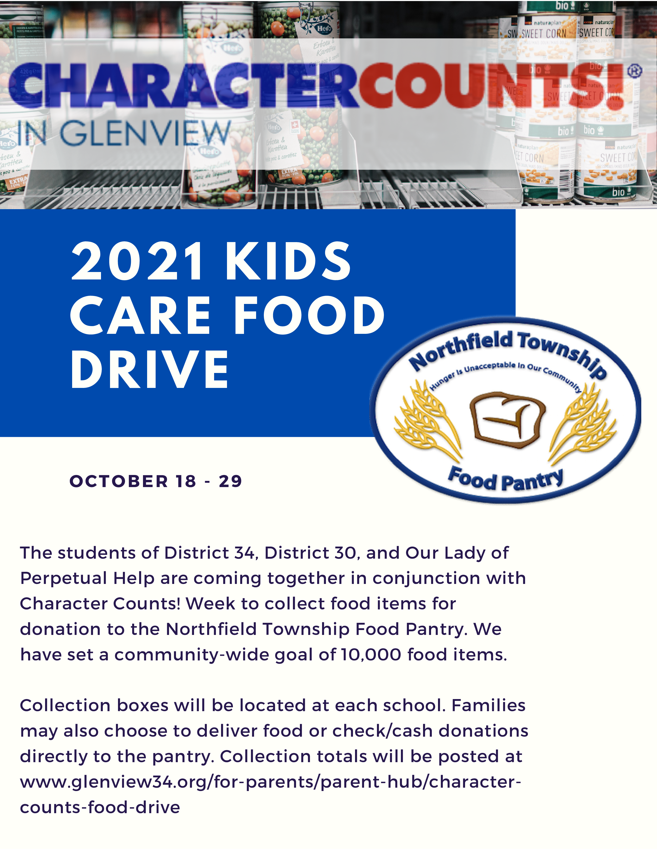Character Counts 2021 Kids Care food Drive