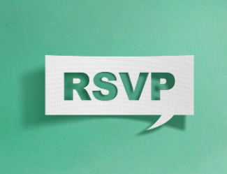 RSVP in conversation box on a green background